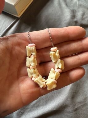Handmade natural snake vertebrae necklace
